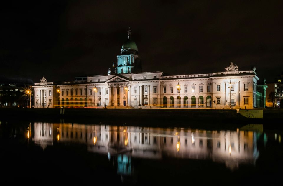 The Custom House on the River Liffey in Dublin at night