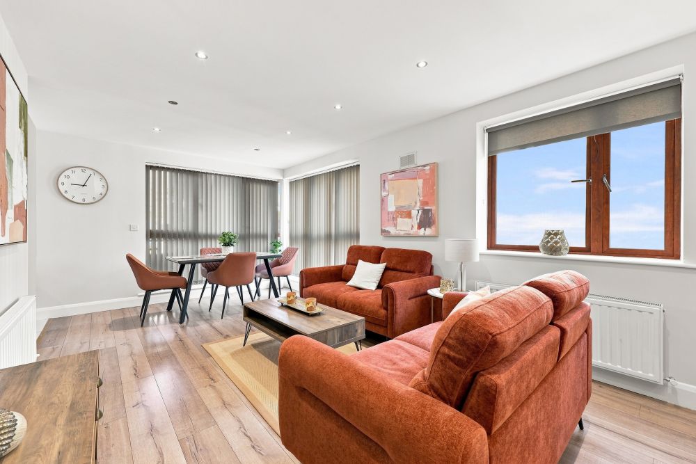 Living room, Newly Decorated 2 Bed Apartment In Ashbourne
