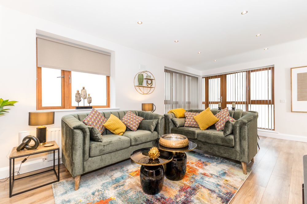 Living room, 2 Bed Apartment In Ashbourne